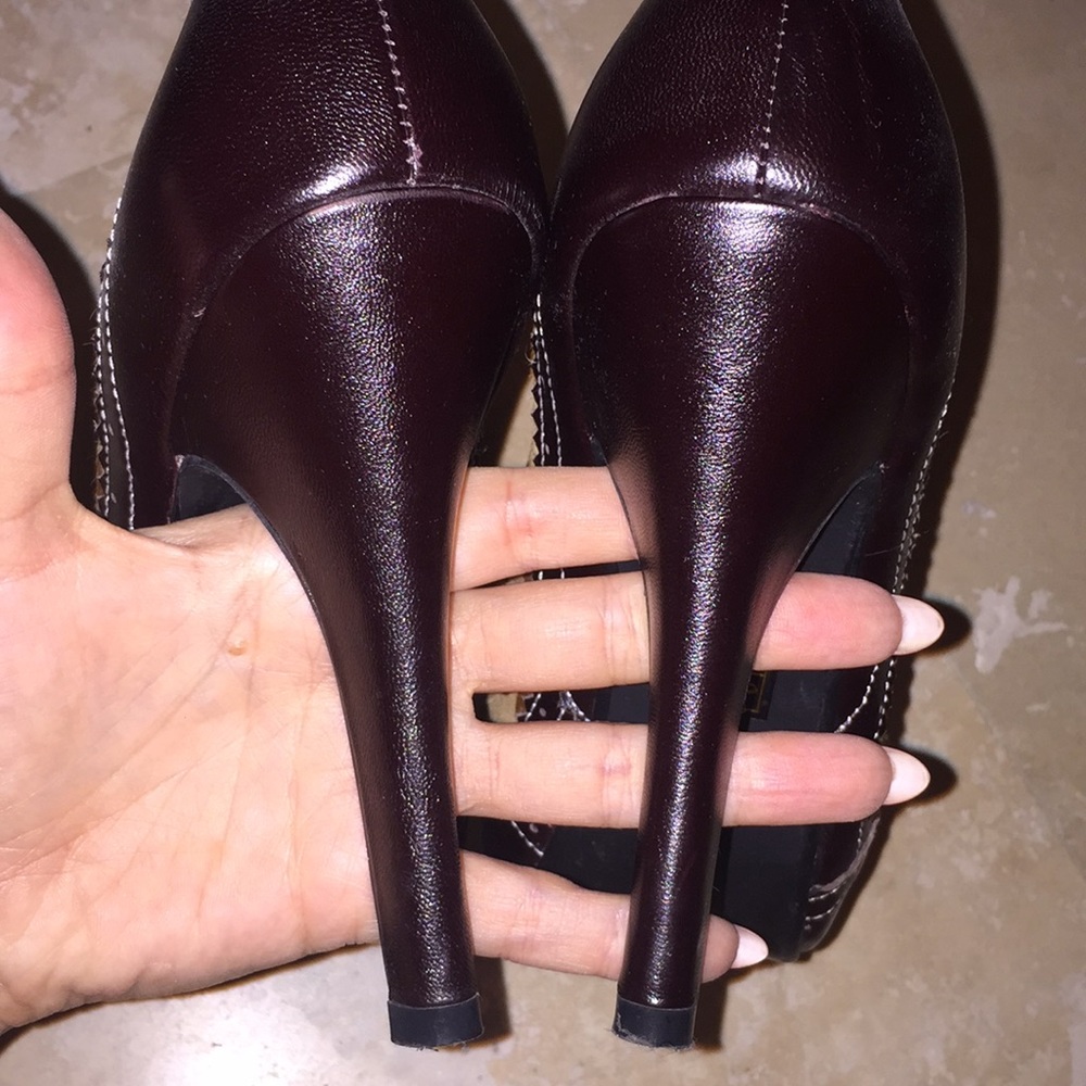 Mix platform animal print peep toe shoes - Picture 4 of 5